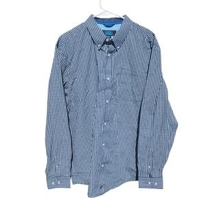 Cody James Core Mens Large Blue Gingham Check Button Down Shirt CCSP19W3